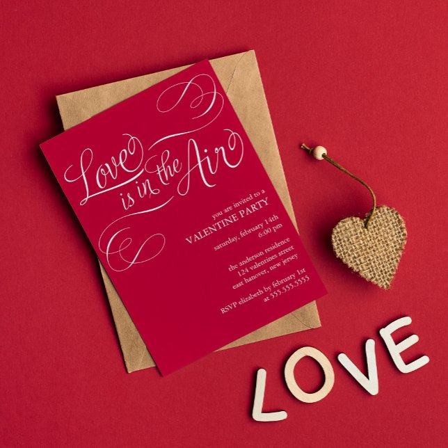kärlek ligger i Luft-Snyggten Valentines day Party Inbjudningar (Skapare uppladdad)