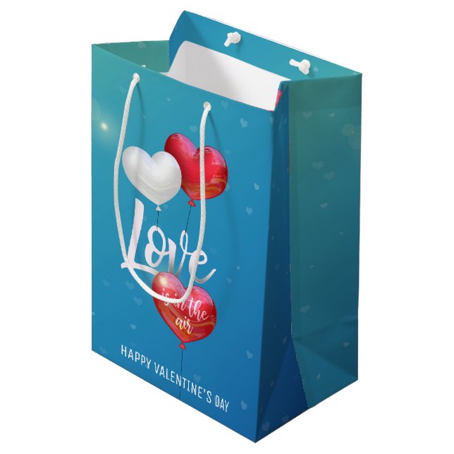 Kärlek ligger i Luft Valentine Balloons - Gift Bag (Framsidan Vinklad)