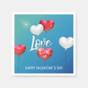 Kärlek ligger i Luft Valentine Balloons Pappersser Pappersservett