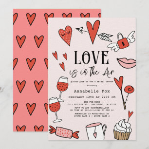 Kärlek ligger i Luft Valentine-Möhippan Inbjudningar