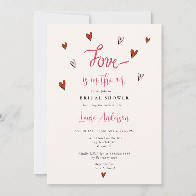 Kärlek ligger i Luft Valentinens Möhippa Inbjudningar (Framsida)