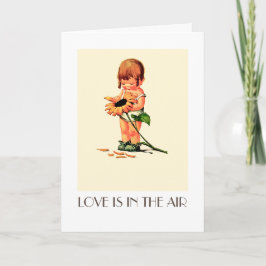 Kärlek ligger i Luft. Vintage Art Valentindagen Helgkort
