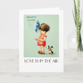 Kärlek ligger i Luft. Vintage Art Valentindagen Helgkort