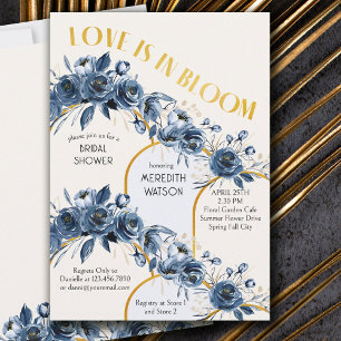 Kärlek ligger i Möhippan Bloom Guld Arch Blue Ro Inbjudningar