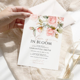 Kärlek ligger i Möhippan Bloom Rosa ros & Grönt Inbjudningar