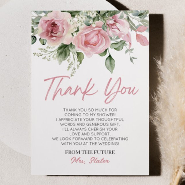 Kärlek ligger i Möhippan Rosa ros Blommigt Bloom Tack Kort (Skapare uppladdad)