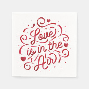 Kärlek ligger i Party Luft Heart Papprare Napkins Pappersservett