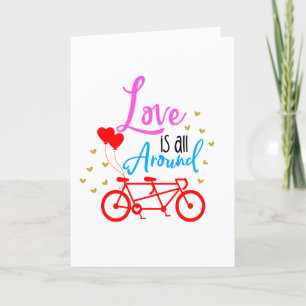 Kärlek ligger runt Tandem Bike Kort