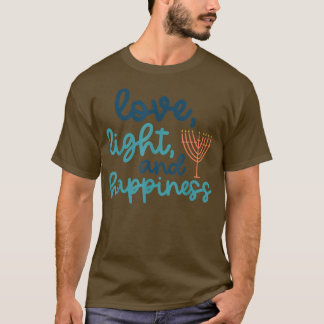 Kärlek Light and Happiness Hanukkah Menorah Jewish T Shirt