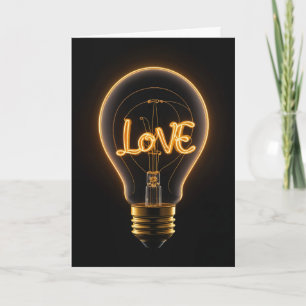 Kärlek Light Bulb, årsdag Kort