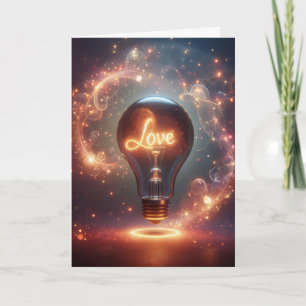 Kärlek Light Bulb, årsdag Kort