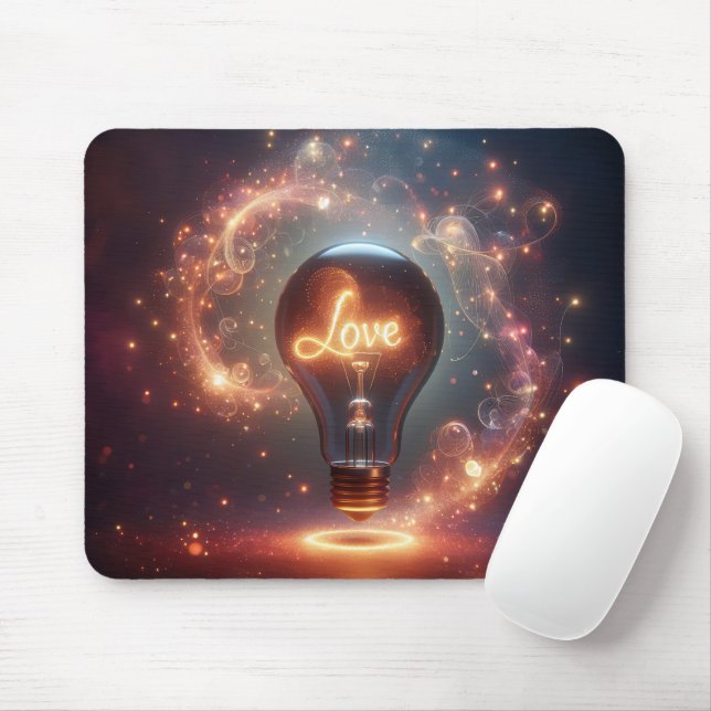 Kärlek Light Bulb Musmatta (Med mus)