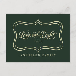 Kärlek & Light Classic Guld Ram Helg Vykort