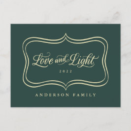 Kärlek & Light Classic Guld Ram Helg Vykort