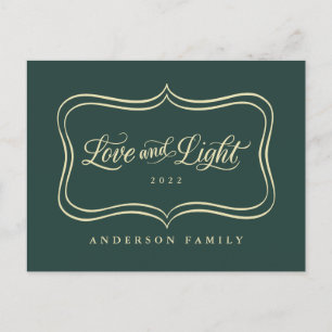 Kärlek & Light Classic Guld Ram Helg Vykort