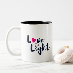 KÄRLEK & LIGHT-HANUKKAH Två-Tonad MUGG