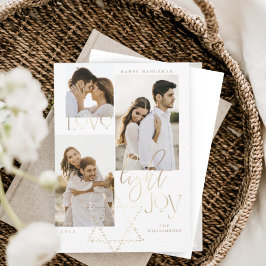 Kärlek Light Joy Star David Hanukkah Photo Collage Julkort