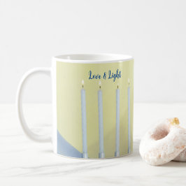 Kärlek & Light White Candles White Menorah Kaffemugg