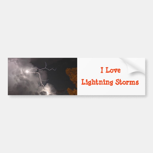 Kärlek Lightning Storms Bumper Sticker Bildekal (Framsidan)