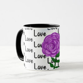 Kärlek Lila Flower Mugg