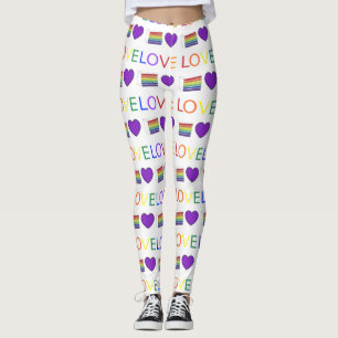 KÄRLEK Lila Heart Rainbow Cake Gay pride Leggings