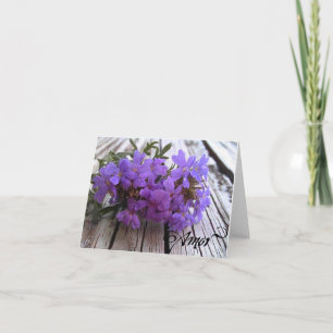 Kärlek Lila Verbena Blank Greeting Card Tack Kort