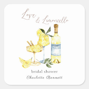 Kärlek Limoncello Cocktail Möhippa Fyrkantigt Klistermärke
