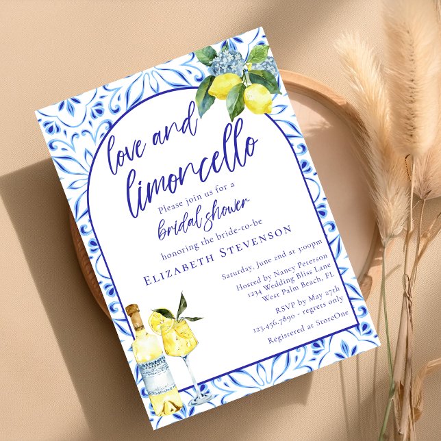 Kärlek Limoncello Italiensk Handskriven Bröllopsdu Inbjudningar (Skapare uppladdad)
