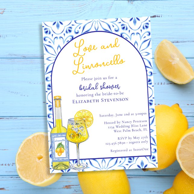 Kärlek & Limoncello Italienska Cocktail-Möhippan Inbjudningar (Skapare uppladdad)