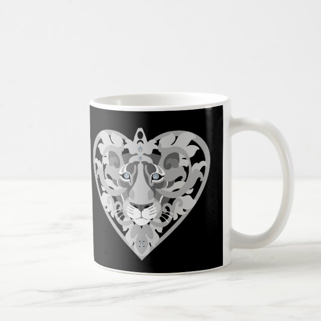 Kärlek Lioness Locket (silver) Kaffemugg (Höger)