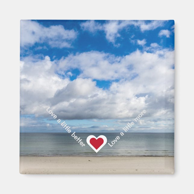 Kärlek lite bättre/mer hjärtklappning Slogan Magnet (Framsidan)