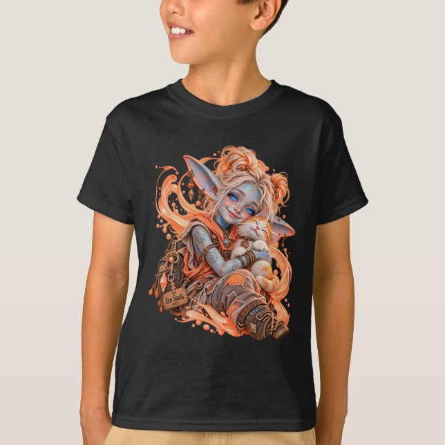 Kärlek / Liten vän / Persika T Shirt (Framsida)
