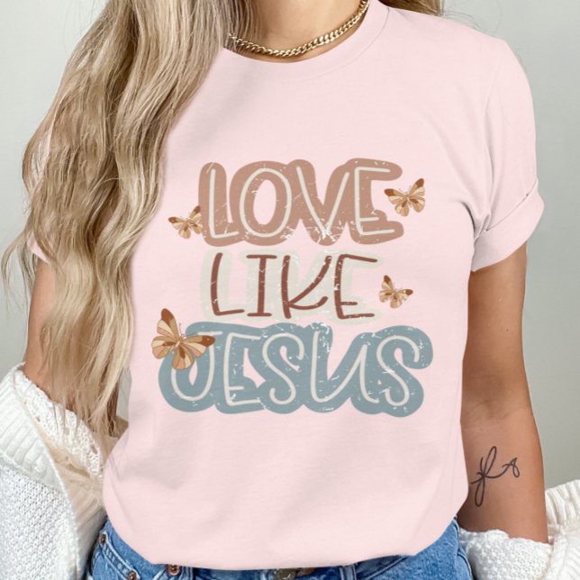 Kärlek Live Jesus-Christian Faith Butterfly T Shirt (Skapare uppladdad)