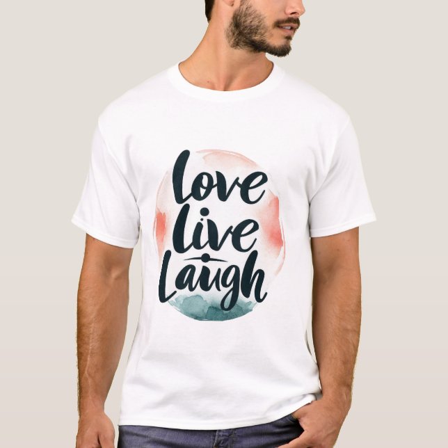 KÄRLEK, LIVE, LAUGH Unisex T-Shirt - minimalistisk (Framsida)
