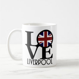 KÄRLEK Liverpool England (UK Flagga) 11oz Kaffemugg