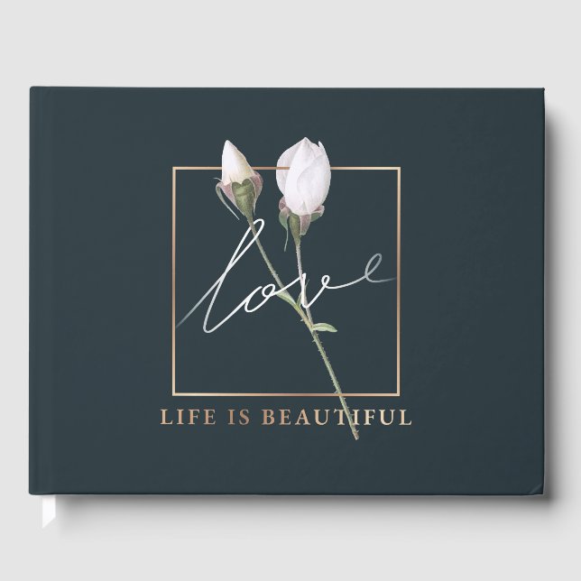 Kärlek Livet är vackert Rosor  Gästböcker (Framsida)