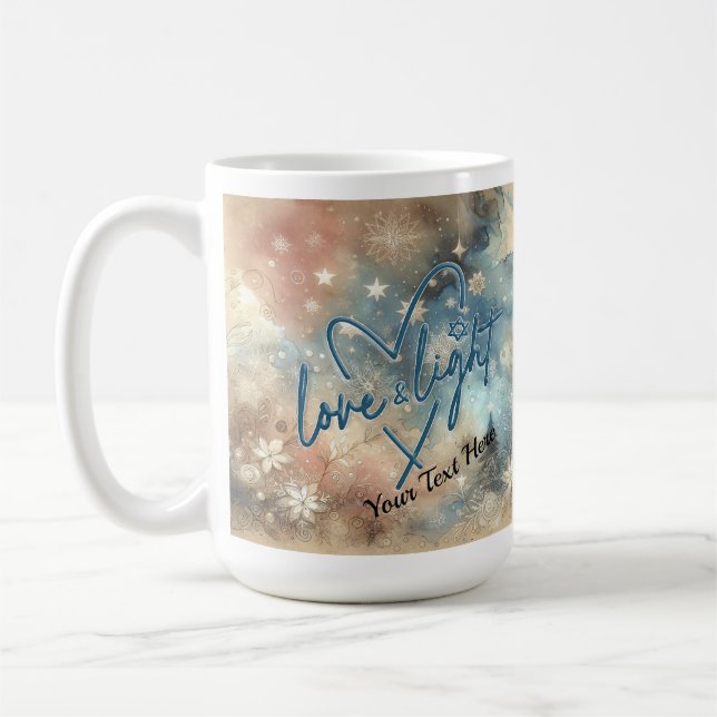 Kärlek & Ljus Hanukkah Kaffe Mugg (Vänster)