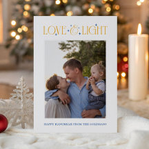 Kärlek & Ljus Modern Hanukkah Familjefoto Gult