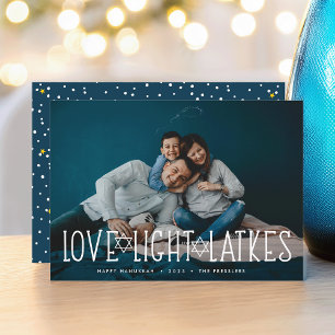 Kärlek, ljus och lås Hanukkah-fotokort Julkort