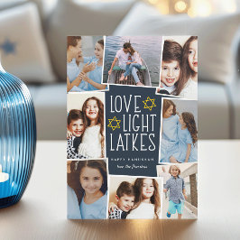 Kärlek, ljus och lås | Hanukkah Photo Collage Julkort
