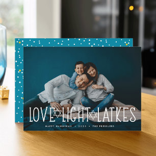 Kärlek, ljus och lås   Hanukkah Photo Julkort