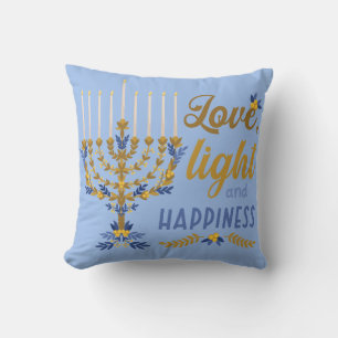 Kärlek, ljus och lycka Hanukkah Kudde
