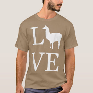 Kärlek Llama Alpaca Silhouette Llamas Älskare Owne T Shirt