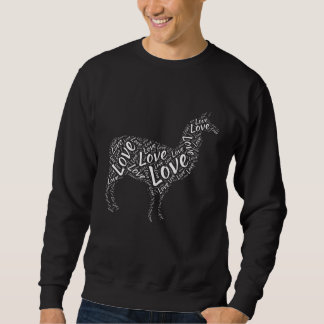 Kärlek Llama I Kärlek Llamas Ord Cloud Graphic Pre Lång Ärmad Tröja