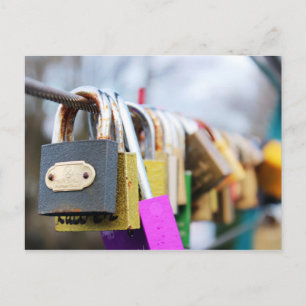 Kärlek Lock Bridge Vykort