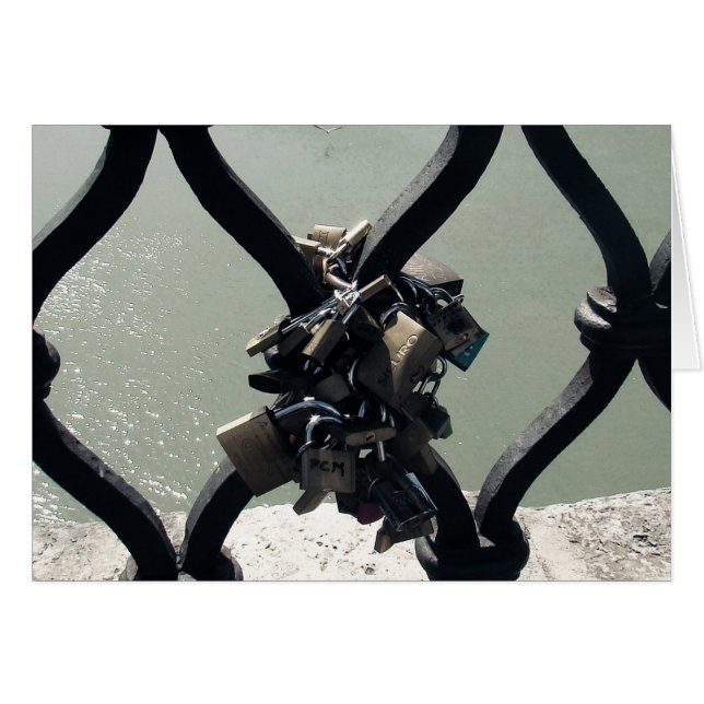 Kärlek Lock Hälsningskort (Framsidan Horizontal)