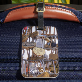 Kärlek Locks och Eiffel Torn. Paris. Frankrike. Bagagebricka