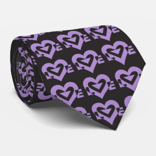 Kärlek Logotyp, Lila och svart Slips