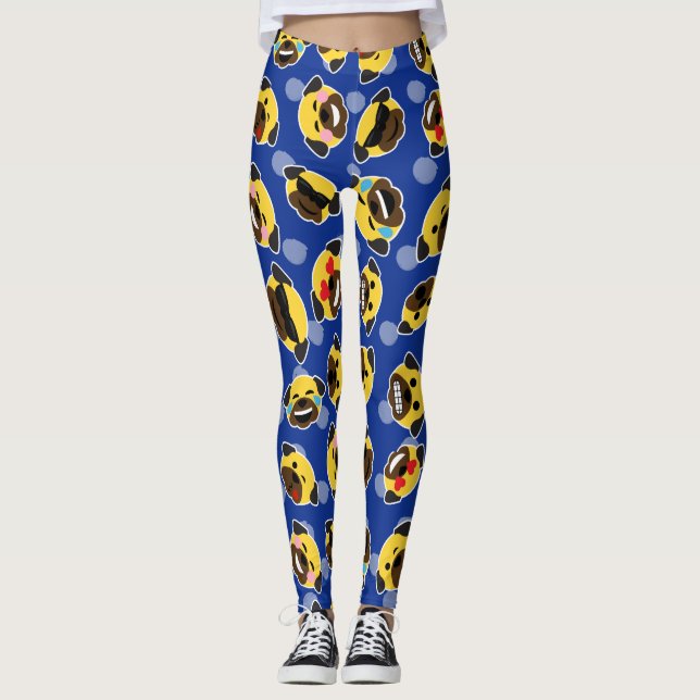 Kärlek LOL för mopsEmoticons (Emojis) kyler Leggings (Framsida)