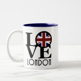 KÄRLEK London 11oz (Förenade kungarikets flagga) Två-Tonad Mugg